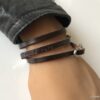 N5354a Bracelet infini homme personnalisable 3 tours lettre argenté - Bijoux Bracelets en ligne Ninanina