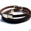 N5354d Bracelet homme wrap cuir personnalisé infini acier inoxydable