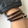 N5354d Bracelet infini homme personnalisable 3 tours lettre argenté - Bijoux Bracelets en ligne Ninanina