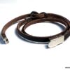 N5354o Bracelet homme wrap cuir personnalisé infini acier inoxydable