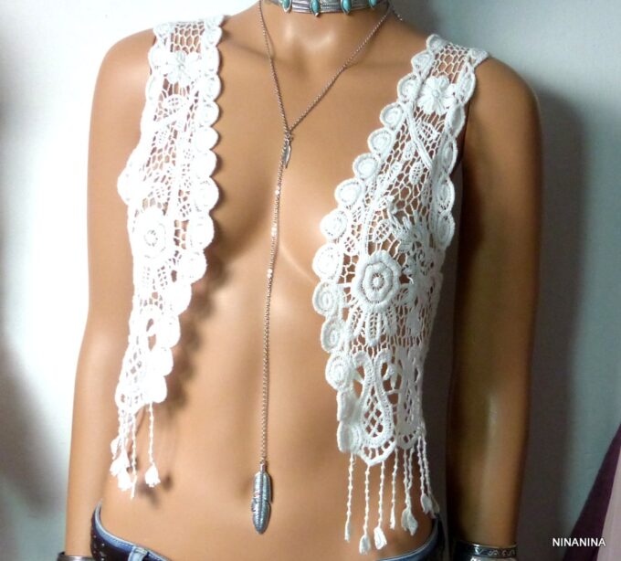 N5359a Collier long sautoir acier inoxydable plumes