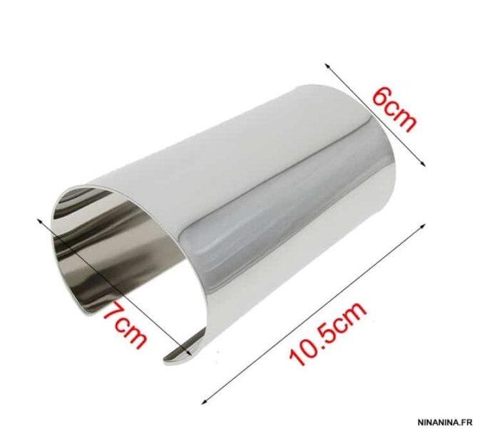 N5364 Bracelet manchette large métal argenté - Bijoux Bracelets en ligne Ninanina