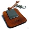 N5368a porte clé homme cuir plaque acier inoxydable gravé sigle infini