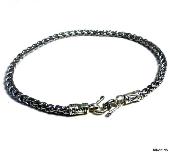 N5396a Chaine de cheville acier inoxydable maille torsadée