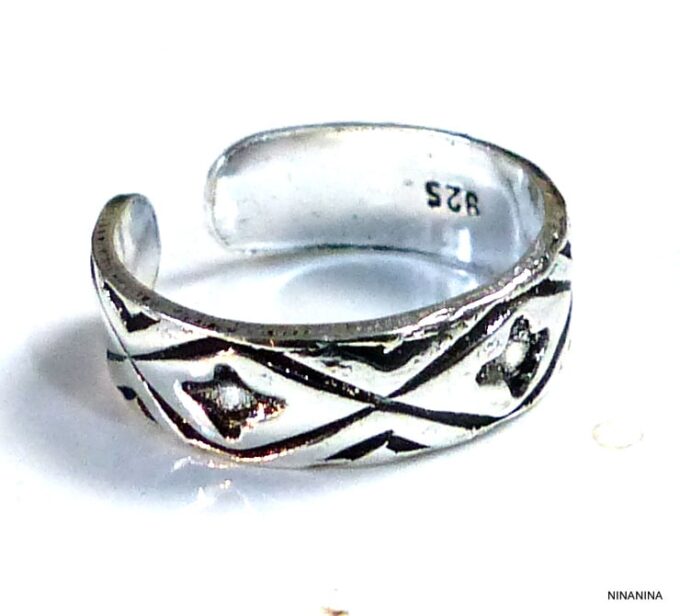 N5412 Bague de pied orteil phalange argent 925 massif