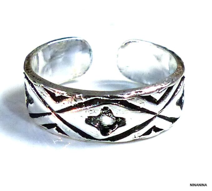 N5412a Bague de pied orteil phalange argent 925 massif