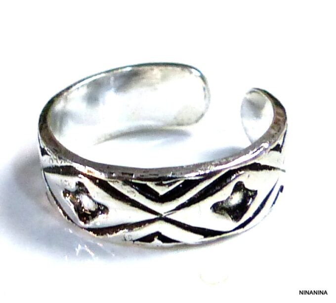 N5412b Bague de pied orteil phalange argent 925 massif