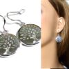 N5414 Boucles d'oreilles femme rondes arbre de vie plaqué argent 925