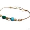 N5436a Bracelet cordon femme turquoises veritables argent massif