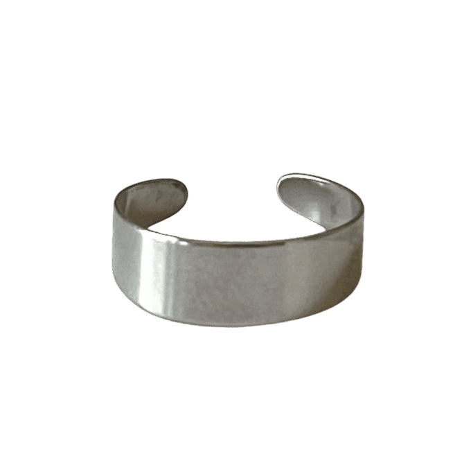 N5438f Bague de pied Homme ou Femme Acier inoxydable argenté lisse - Bijoux Bagues d'orteil en ligne hommes et femmes Ninanina