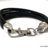 N5440b Bracelet mousqueton homme cuir multiliens noir - Bijoux Bracelets en ligne Ninanina