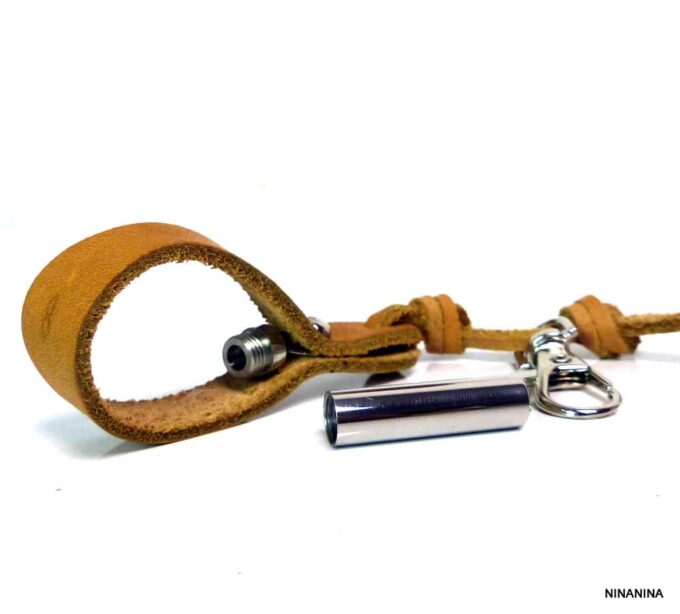 N5441a porte clé homme bijou de sac femme cuir multi pendentif parfum ou message acier inoxydable