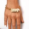 N5449c Bracelet cordon cuir ajustable coquillages cauris blancs artisanal pour femme - Bijoux Bracelets bnoheme en ligne Ninanina