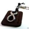 N5452 Porte clé homme cuir personnalisé infini acier papa