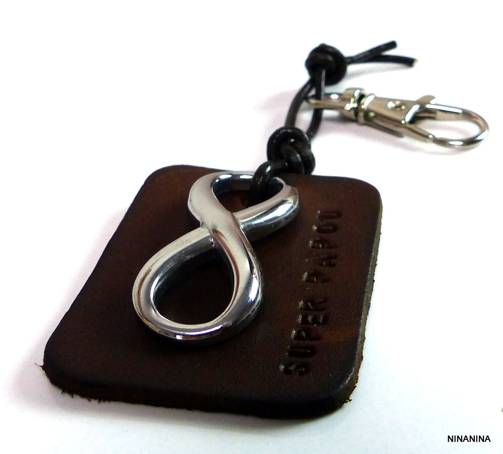 Porte clé infini homme pendentif Acier inoxydable - Ninanina