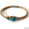 N5457d Bracelet perle de murano turquoise cordon cuir homme - Bijoux Bracelets en ligne Ninanina