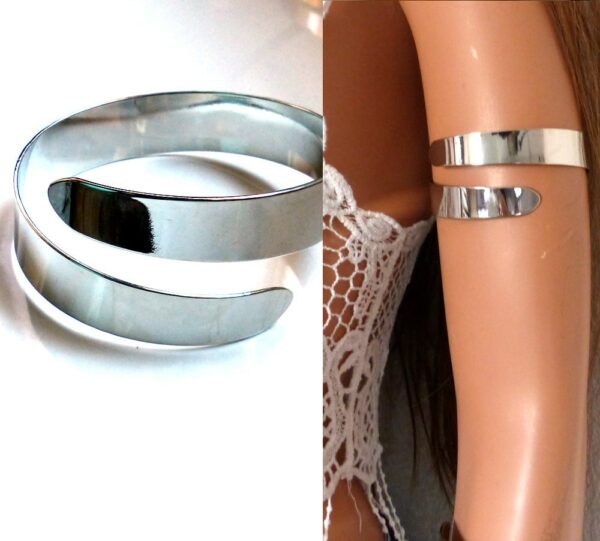 Bracelet de biceps femme ethnique métal argent Ninanina