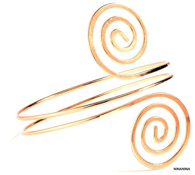 N5495a Bracelet de bras (biceps) en métal doré NINANINA