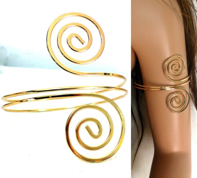 N5495h Bracelet de bras (biceps) en métal doré NINANINA