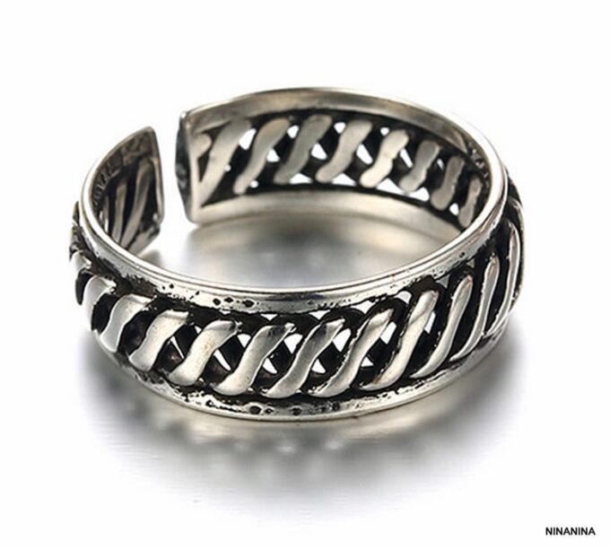 N5503 bague de pied femme métal argenté NINANINA