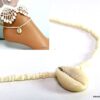 N5510A bracelet de cheville coquillag cauri rocailles blanches NINANINA