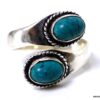 N5523 Bague femme réglable turquoise plaqué argent NINANINA