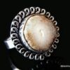 N5525 Bague réglable agate blanche plaqué argent NINANINA