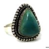 N5527A Bague femme réglable triangulaire chrysoprase (calcédoine) naturelle plaqué argent NINANINA