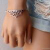 N5545 Bracelet couronne jonc argenté femme - Bijoux bracelets en loigne NInanina