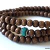 N5556 Bracelet perle bois homme et turquoise bleue 3 tours - Bijoux Bracelets Hommes en ligne Ninanina