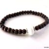 N5567E Bracelet homme perles bois perle blanche NINANINA