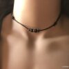N5598a Collier homme perles bois et argent 925 cordon cuir - Bijoux Colliers en ligne Ninanina