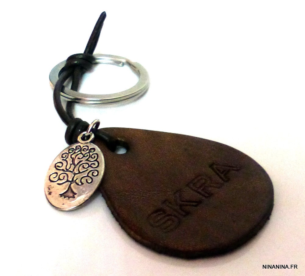 Porte clé - bijou de sac cuir personnalisé – Image 4