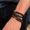 N5636w Bracelet avec croix homme perles noires en bois - Bijoux Bracelets en ligne Ninanina