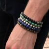 N5642Y Bracelet bouddha perle lapis lazuli naturelle sur elastique - Bijoux Bracelets en ligne Ninanina