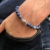 N5642Z Bracelet bouddha perle lapis lazuli naturelle sur elastique - Bijoux Bracelets en ligne Ninanina