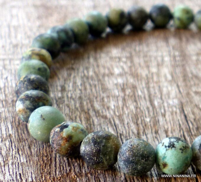 N5658a Bracelet homme strech mala turquoises africaines personnalisé - Bijoux Bracelets en ligne NINANINA