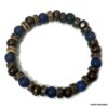 N5672a Bracelet homme lapis lazuli bleu et perle bois marron - Bijoux Bracelets en ligne Ninanina