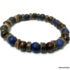 N5672b Bracelet homme lapis lazuli bleu et perle bois marron - Bijoux Bracelets en ligne Ninanina