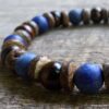N5672C Bracelet homme perles coco marron lapis lazuli NINANINA