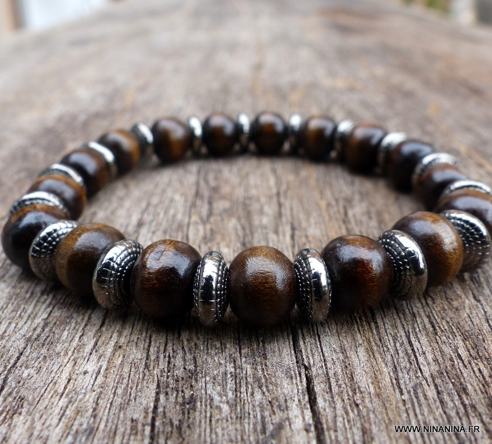 Bracelet pour homme, bracelet de perles noires, bijoux pour hommes