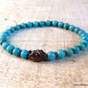 N5677 Bracelet bouddha noir perles turquoise naturelle - Bijoux bracelets en ligne Ninanina