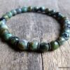 N5682 Bracelet homme stretch elastique perles rondes turquoises africaines NINANINA