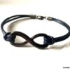 N5687b Bracelet infini cordon noir et métal black homme - Bijoux Bracelets en ligne Ninanina