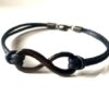 N5687d Bracelet infini cordon noir et métal black homme - Bijoux Bracelets en ligne Ninanina
