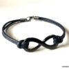 N5687g Bracelet infini cordon noir et métal black homme - Bijoux Bracelets en ligne Ninanina
