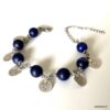 N569 Bracelet perles Lapis Lazuli femme breloques argentées - Bijoux Bracelets en ligne Ninanina