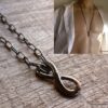 N5690E Collier homme long infini métal noir NINANINA