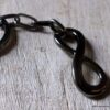 N5708 Porte-clé symbole infini et chaine métal noir - Accessoires Porte clés en ligne Ninanina