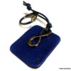 N5709 Porte clé homme cuir bleu infini métal noir personnalisé NINANINA